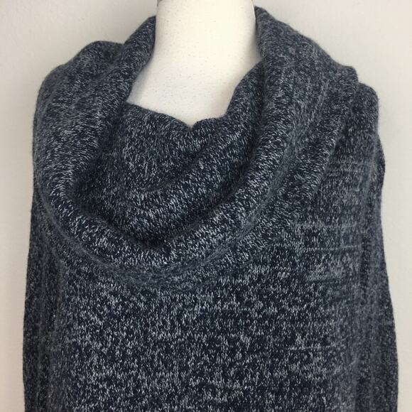Joie Navy Gray  Wool Cashmere Rabit Hair Blend Cowl Neck Sweater XS - Picture 2 of 6